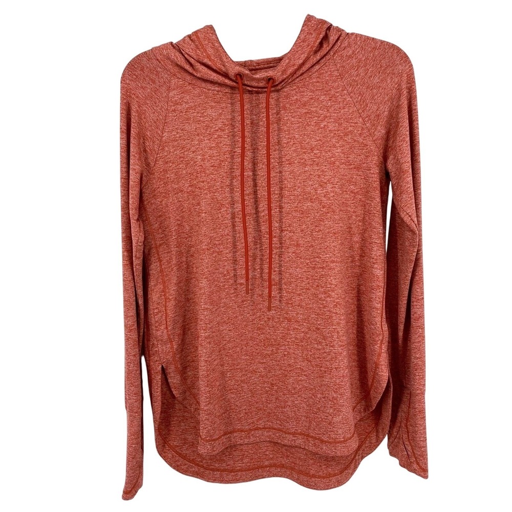 Athleta Uptempo Performance Hoodie Womens XS  Heathered Orange Pullover Yoga‎